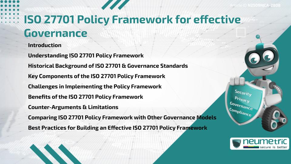 ISO 27701 Policy Framework for effective Governance