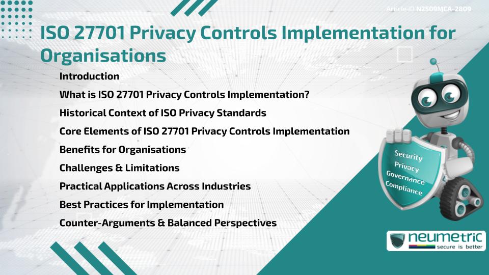 ISO 27701 Privacy Controls Implementation for Organisations