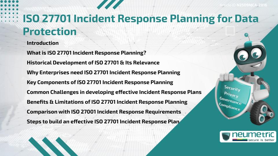 ISO 27701 Incident Response Planning for Data Protection