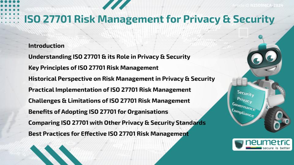 ISO 27701 Risk Management for Privacy & Security