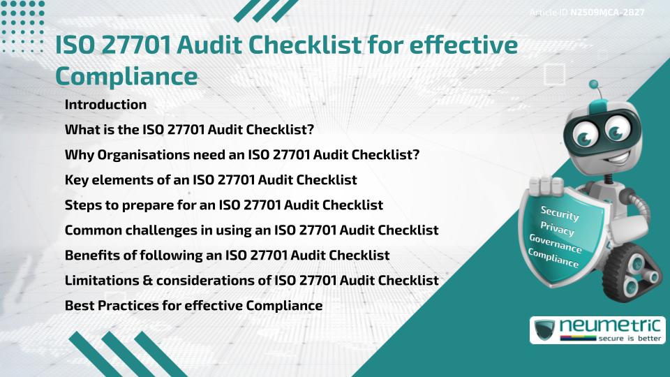 ISO 27701 Audit Checklist for effective Compliance