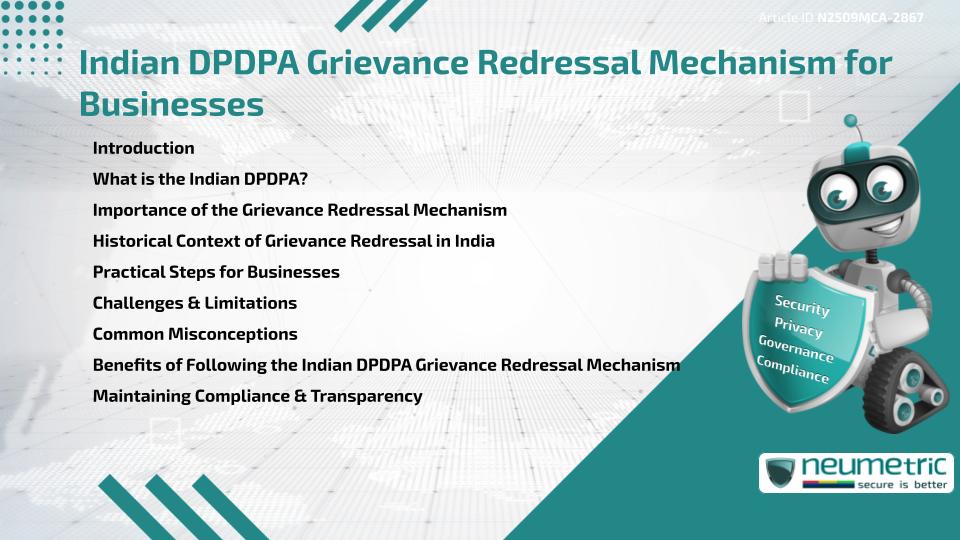 Indian DPDPA Grievance Redressal Mechanism for Businesses