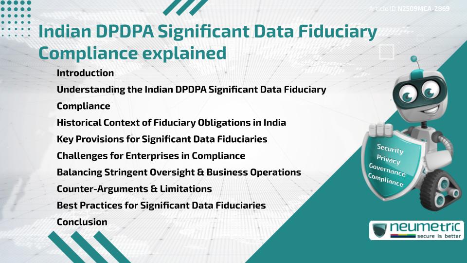 Indian DPDPA Significant Data Fiduciary Compliance explained