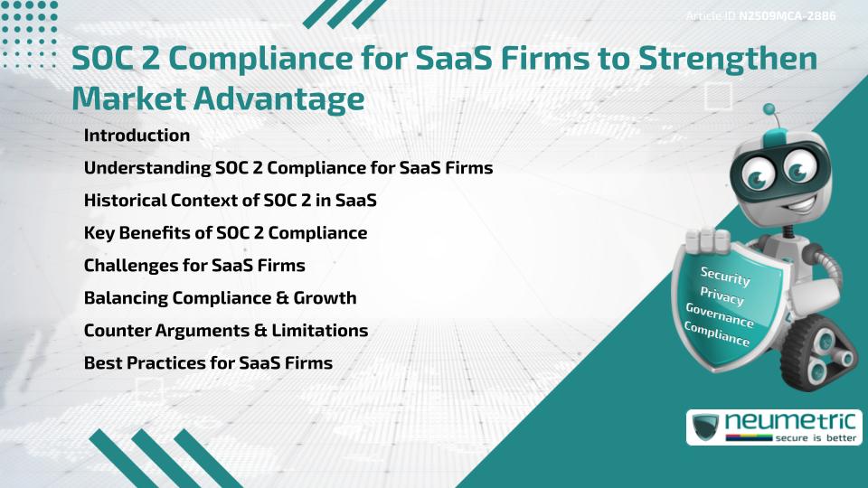 SOC 2 Compliance for SaaS Firms to strengthen Market Advantage