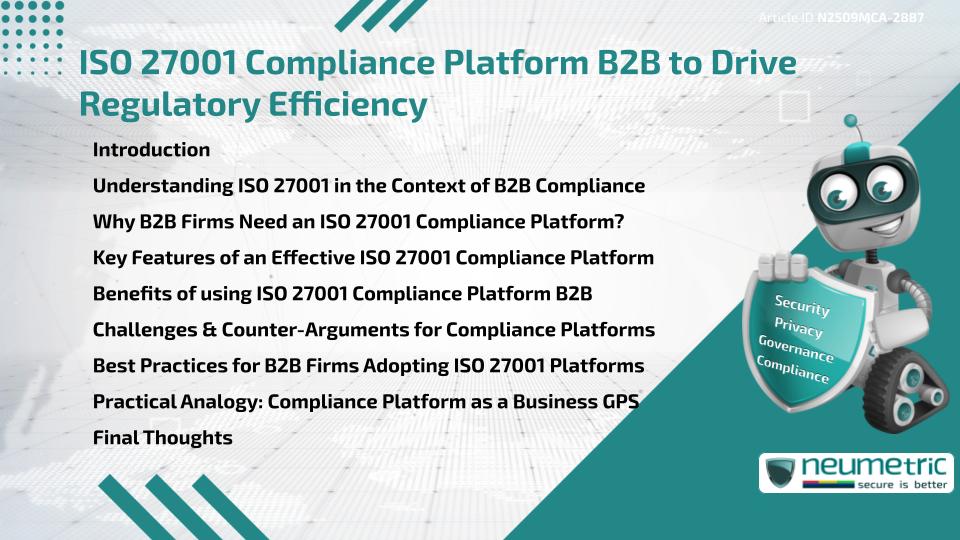 ISO 27001 Compliance Platform B2B to Drive Regulatory Efficiency