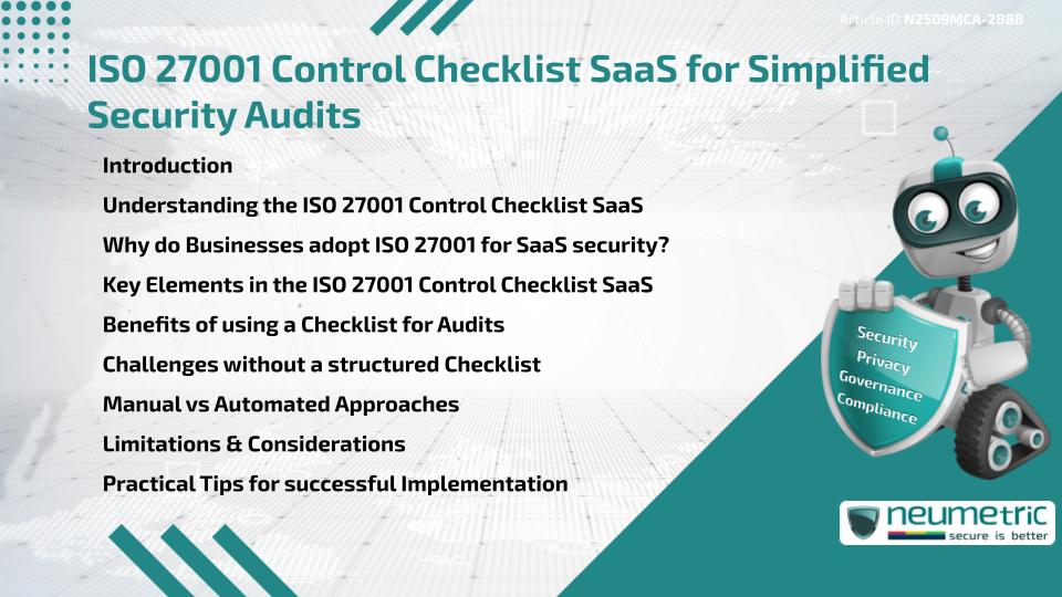 ISO 27001 Control Checklist SaaS for Simplified Security Audits