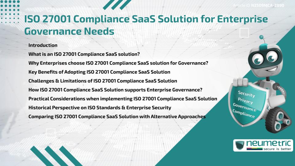 ISO 27001 Compliance SaaS Solution for Enterprise Governance Needs