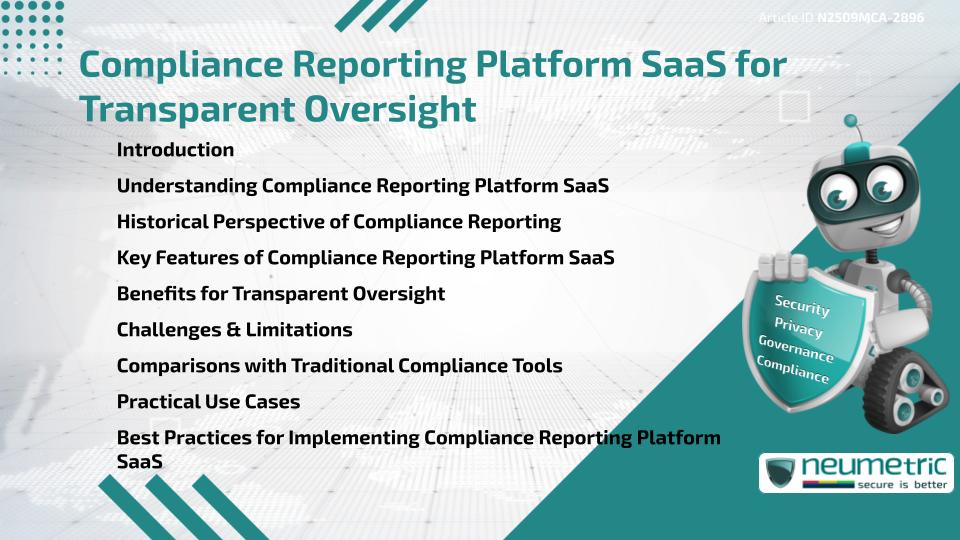 Compliance Reporting Platform SaaS for Transparent Oversight