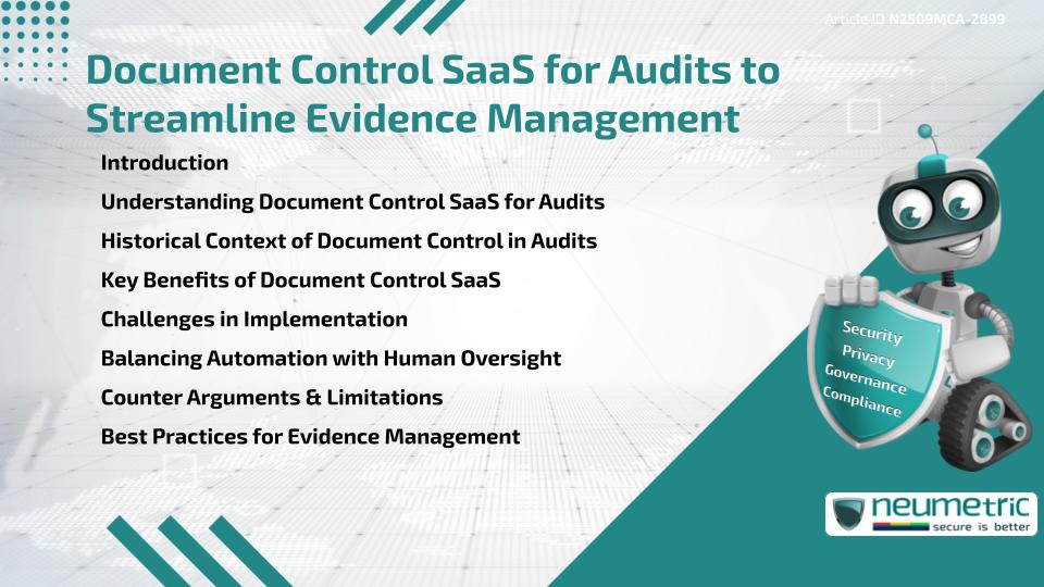 Document Control SaaS for Audits to Streamline Evidence Management