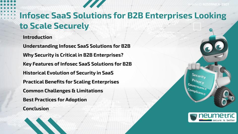 Infosec SaaS Solutions for B2B Enterprises Looking to Scale Securely