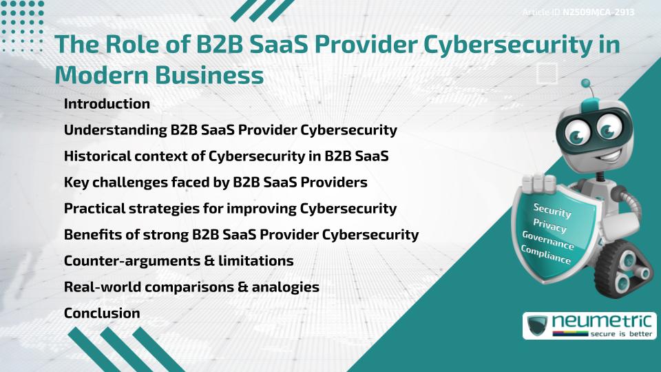 The Role of B2B SaaS Provider Cybersecurity in Modern Business