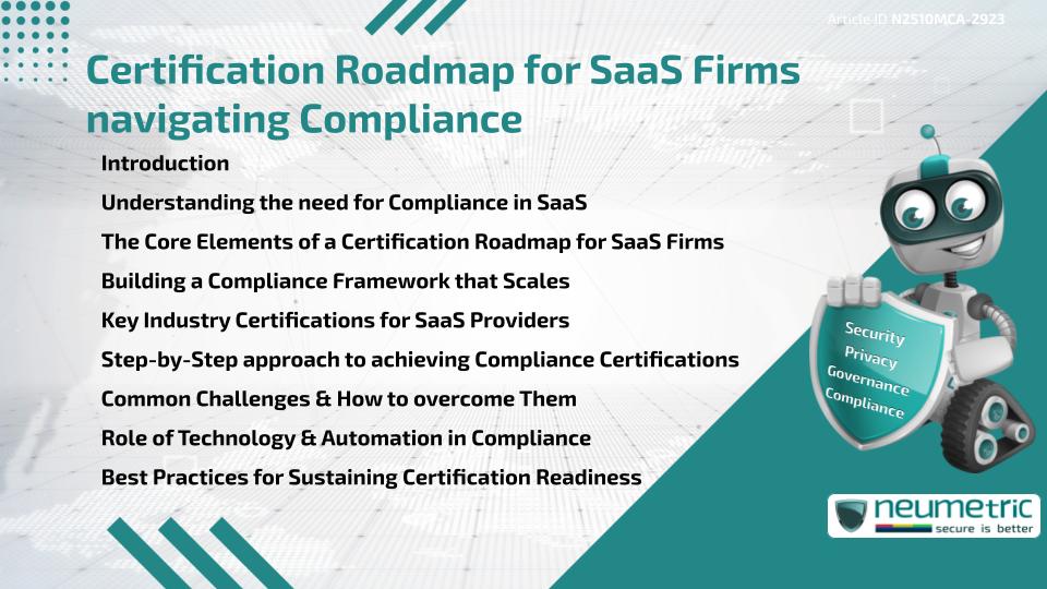 Certification Roadmap for SaaS Firms navigating Compliance