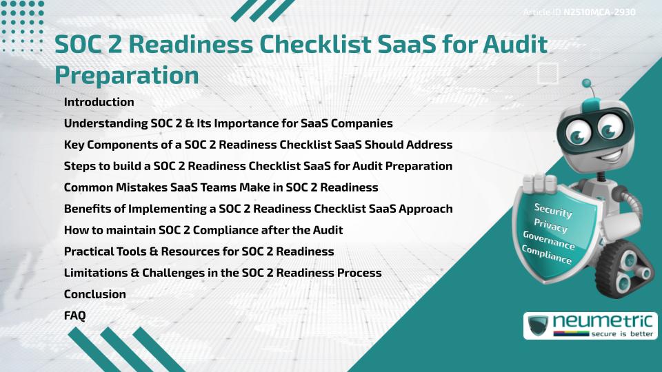 SOC 2 Readiness Checklist SaaS for Audit Preparation