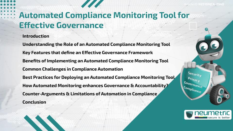 Automated Compliance Monitoring Tool for Effective Governance