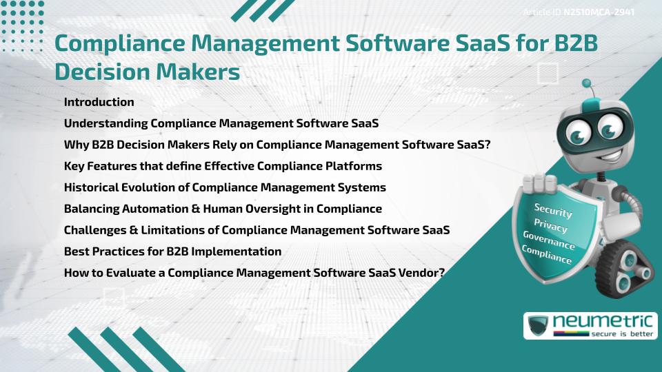 Compliance Management Software SaaS for B2B Decision Makers
