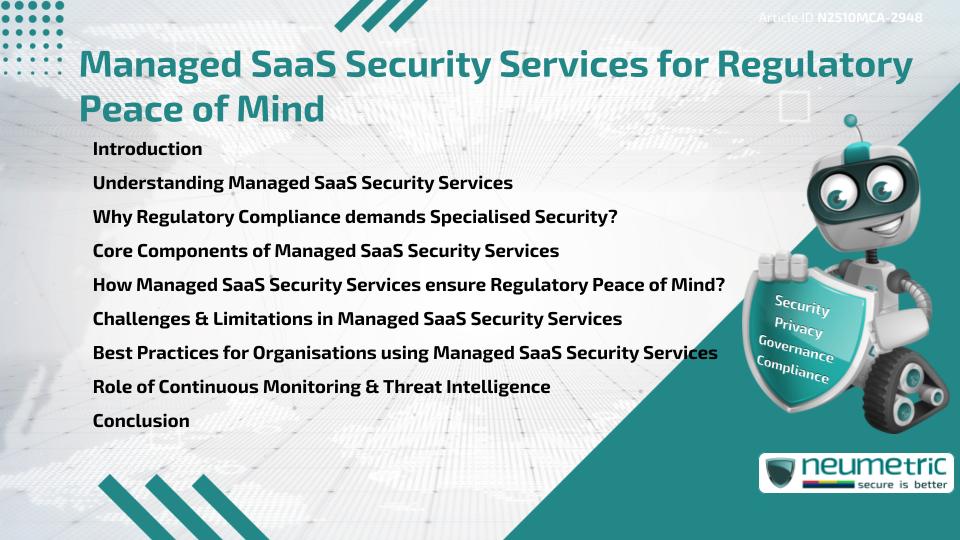 Managed SaaS Security Services for Regulatory Peace of Mind