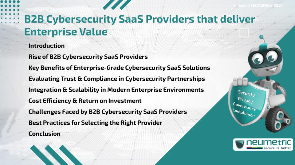 B2B Cybersecurity SaaS Providers that deliver Enterprise Value