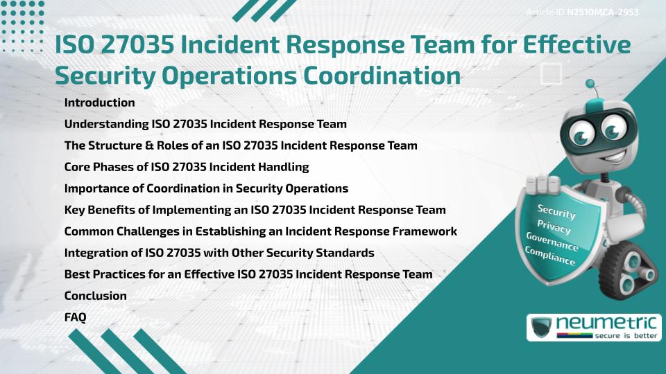 ISO 27035 Incident Response Team for Effective Security Operations Coordination