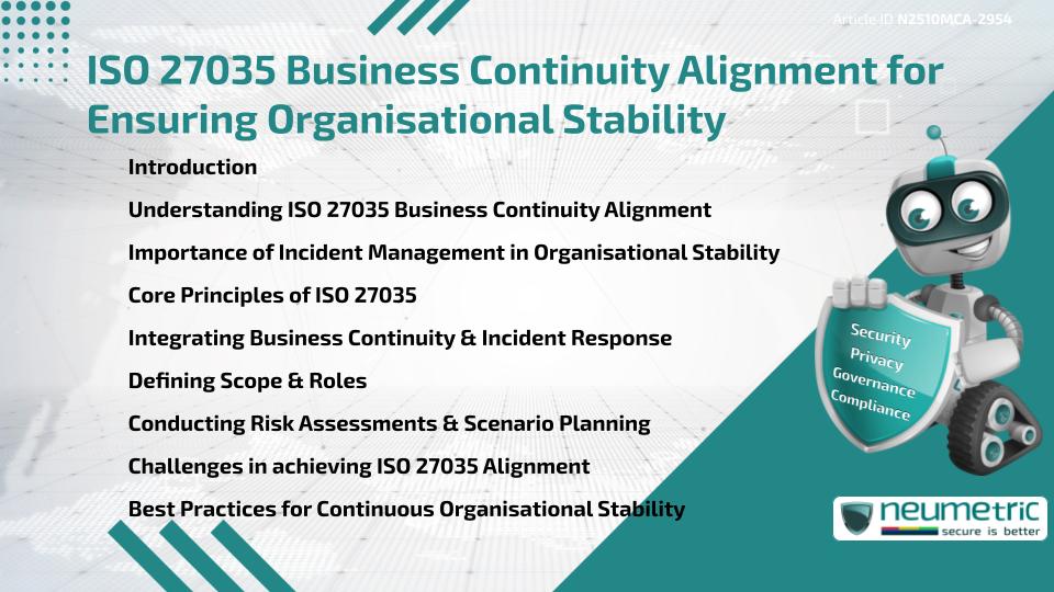 ISO 27035 Business Continuity Alignment for Ensuring Organisational Stability