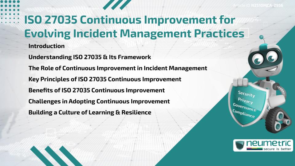ISO 27035 Continuous Improvement for Evolving Incident Management Practices