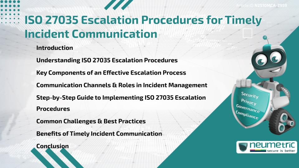 ISO 27035 Escalation Procedures for Timely Incident Communication