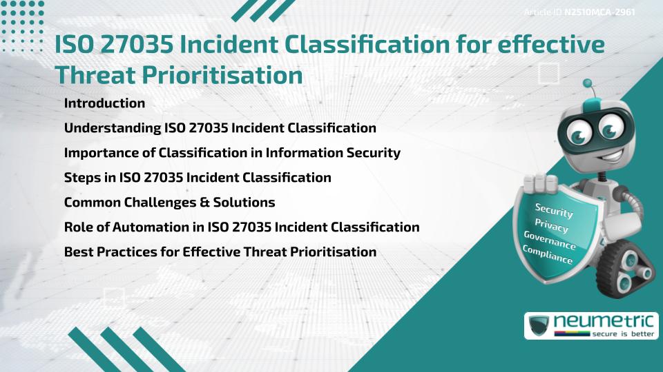 ISO 27035 Incident Classification for effective Threat Prioritisation