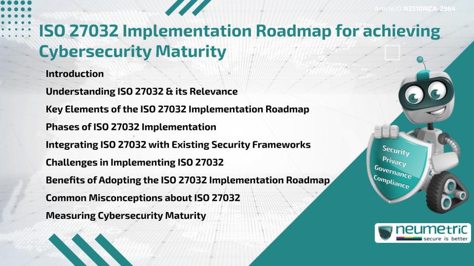 ISO 27032 Implementation Roadmap for achieving Cybersecurity Maturity