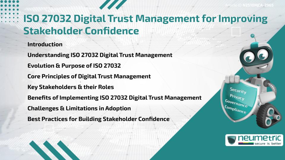ISO 27032 Digital Trust Management for Improving Stakeholder Confidence