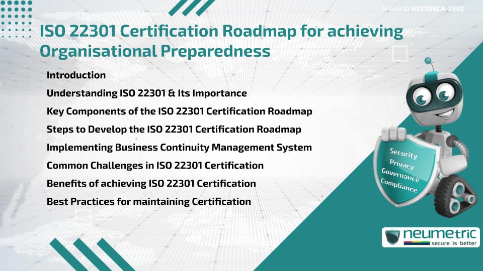 ISO 22301 Certification Roadmap for achieving Organisational Preparedness