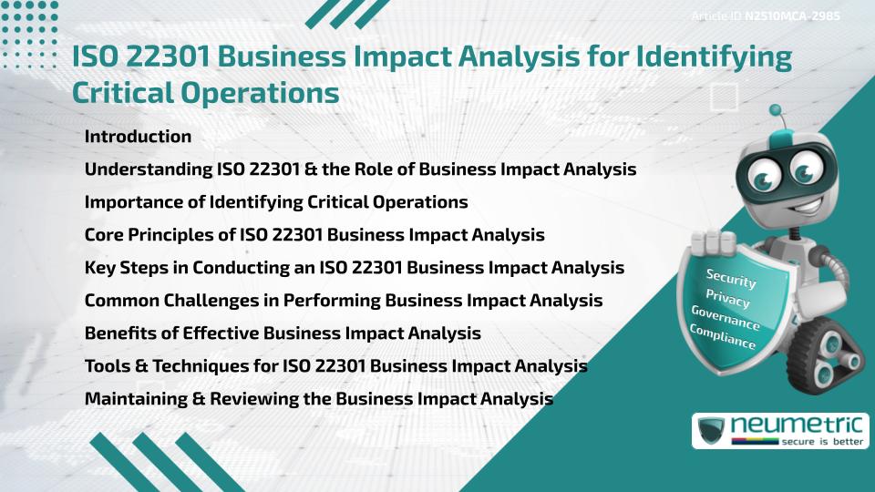 ISO 22301 Business Impact Analysis for Identifying Critical Operations