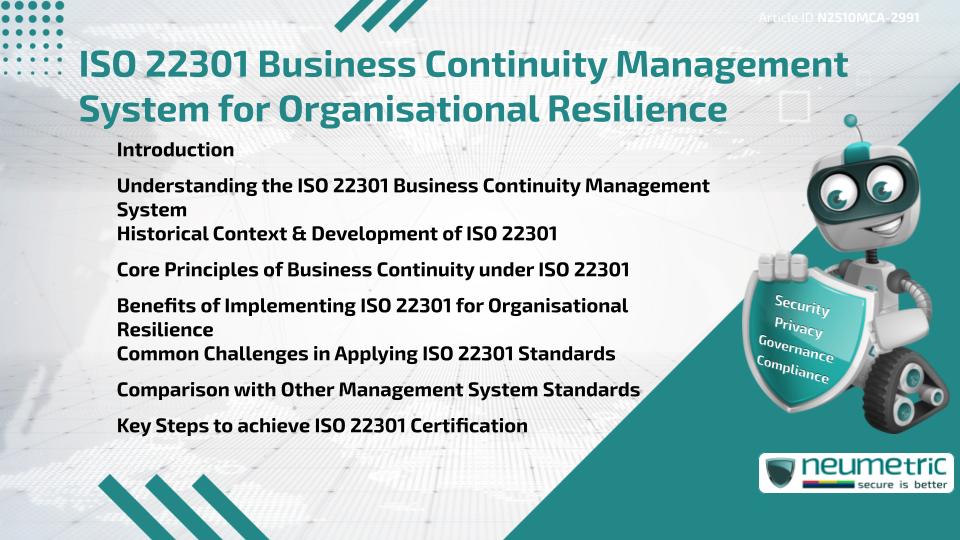 ISO 22301 Business Continuity Management System for Organisational Resilience