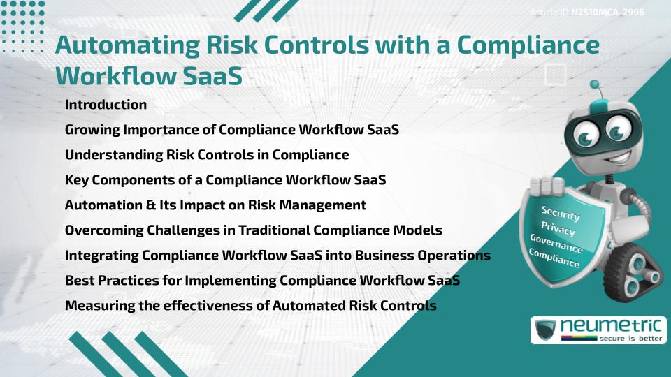 Automating Risk Controls with a Compliance Workflow SaaS