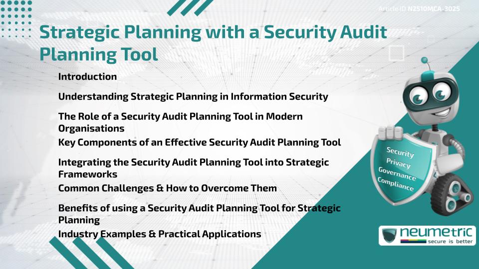 Strategic Planning with a Security Audit Planning Tool