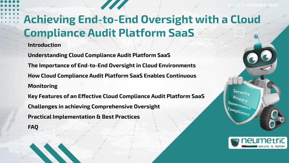 Achieving End-to-End Oversight with a Cloud Compliance Audit Platform SaaS
