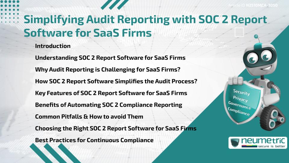 Simplifying Audit Reporting with SOC 2 Report Software for SaaS Firms