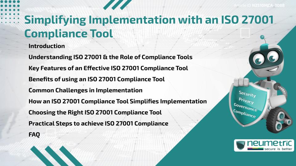 Simplifying Implementation with an ISO 27001 Compliance Tool