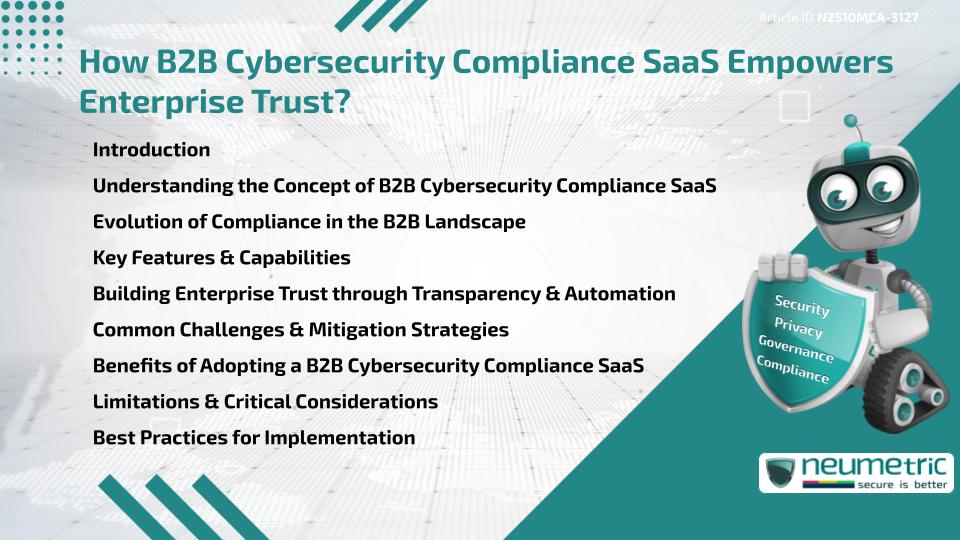 How B2B Cybersecurity Compliance SaaS Empowers Enterprise Trust?