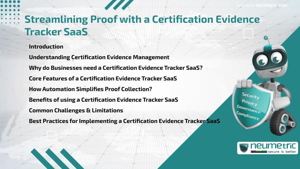 Streamlining Proof with a Certification Evidence Tracker SaaS