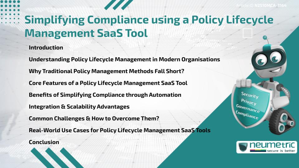 Simplifying Compliance using a Policy Lifecycle Management SaaS Tool