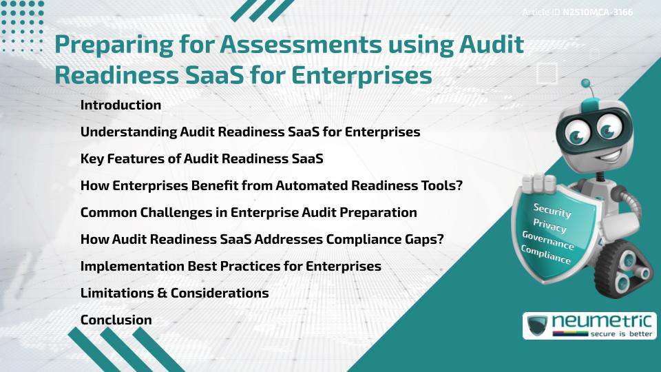 Preparing for Assessments using Audit Readiness SaaS for Enterprises