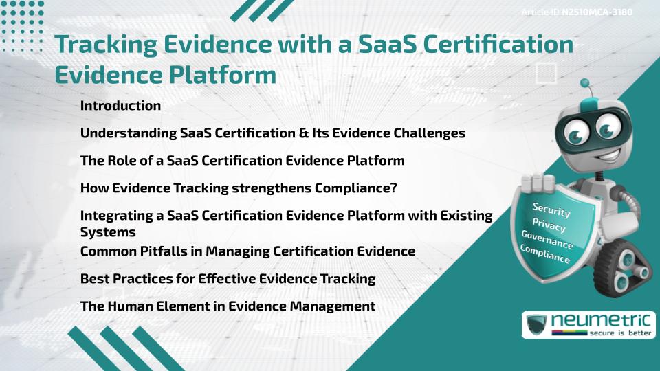 Tracking Evidence with a SaaS Certification Evidence Platform