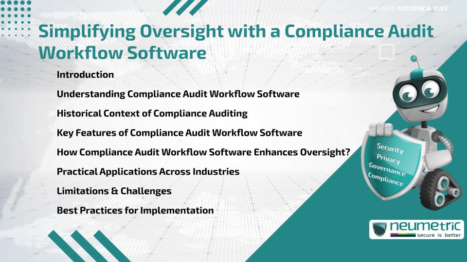 Simplifying Oversight with a Compliance Audit Workflow Software