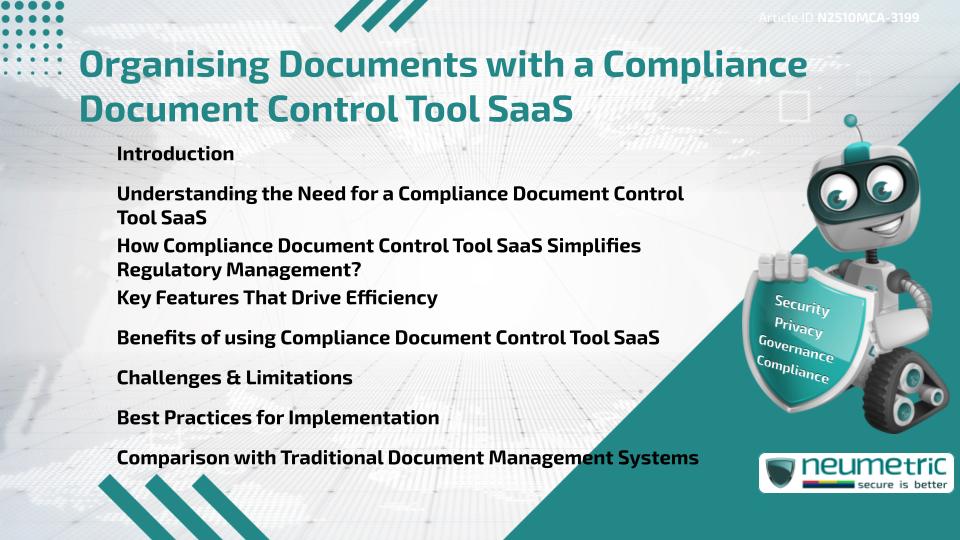 Organising Documents with a Compliance Document Control Tool SaaS