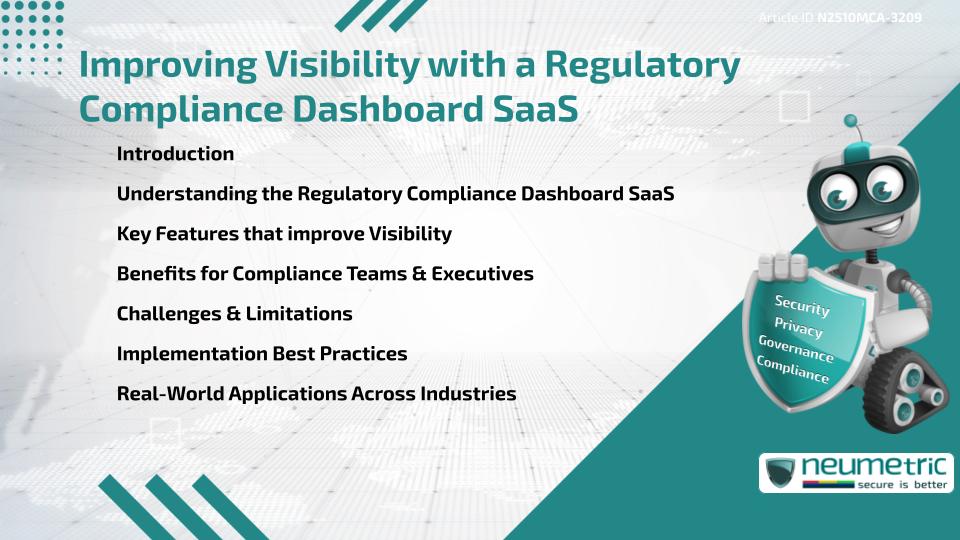 Improving Visibility with a Regulatory Compliance Dashboard SaaS