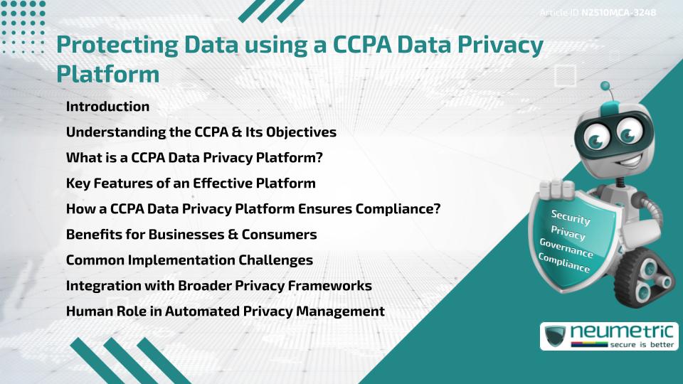 Protecting Data using a CCPA Data Privacy Platform