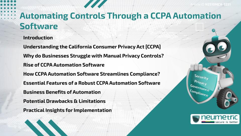 Automating Controls Through a CCPA Automation Software