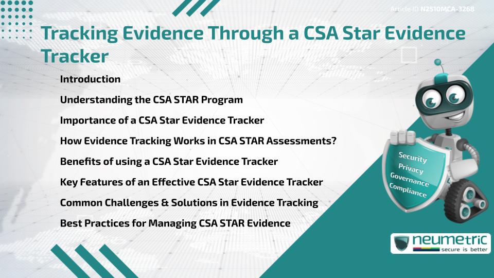 Tracking Evidence Through a CSA Star Evidence Tracker