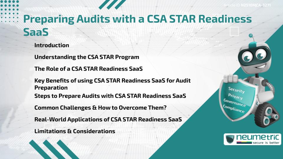 Preparing Audits with a CSA STAR Readiness SaaS