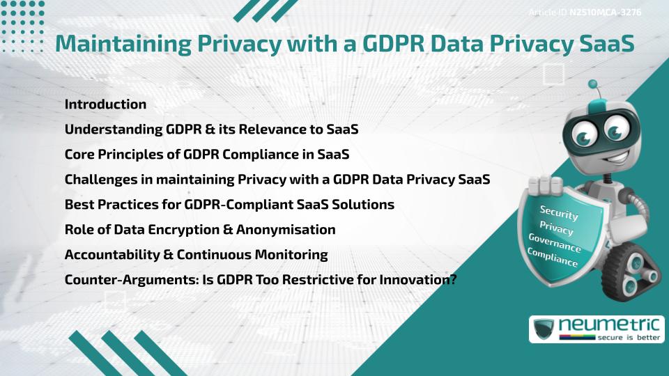 Maintaining Privacy with a GDPR Data Privacy SaaS