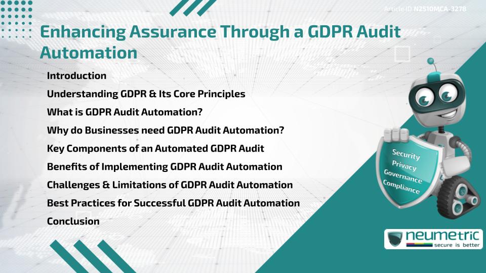 Enhancing Assurance Through a GDPR Audit Automation